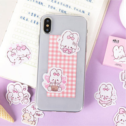 Cute Rabbit Pretty Stickers - Peony - 45 pcs/box - sticker