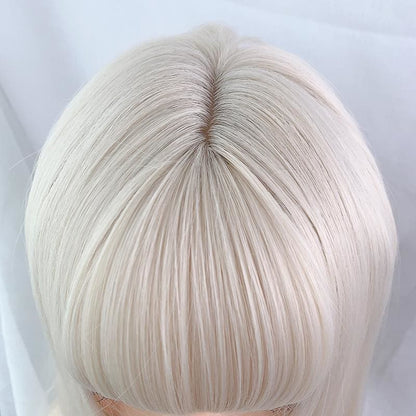 Cute Short Blonde Beige Bobo Bangs Wig MM1658 - KawaiiMoriStore