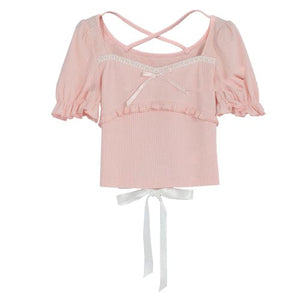 Cute Soft Dreamy Girl Pastel Outfit ON624 - Pink / S - set