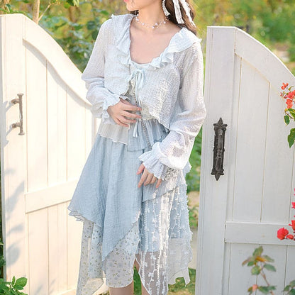 Cute Soft Girl Sky Blue Spring Cardigan ON626 - Cardigan