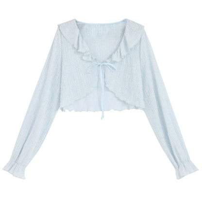 Cute Soft Girl Sky Blue Spring Cardigan ON626 - Cardigan