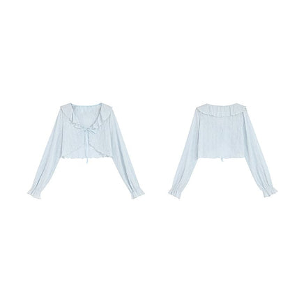 Cute Soft Girl Sky Blue Spring Cardigan ON626 - Cardigan