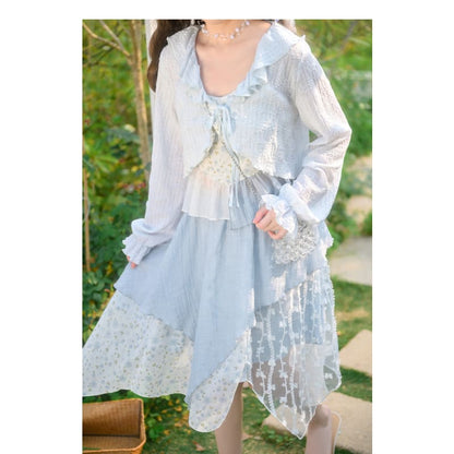 Cute Soft Girl Sky Blue Spring Cardigan ON626 - Cardigan