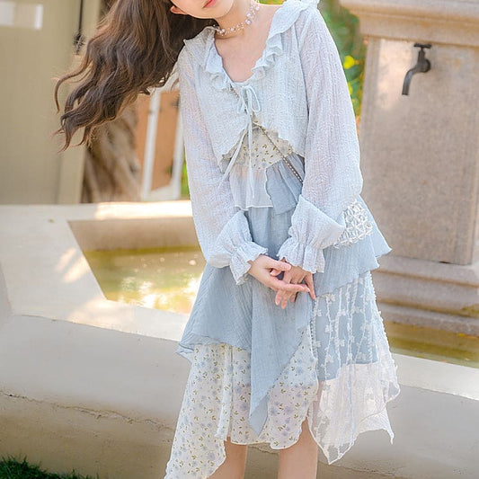 Cute Soft Girl Sky Blue Spring Cardigan ON626 - Cardigan