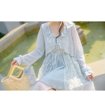 Cute Soft Girl Sky Blue Spring Cardigan ON626 - Cardigan