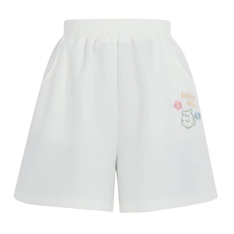 Cute Spring White Bear Shorts ON634