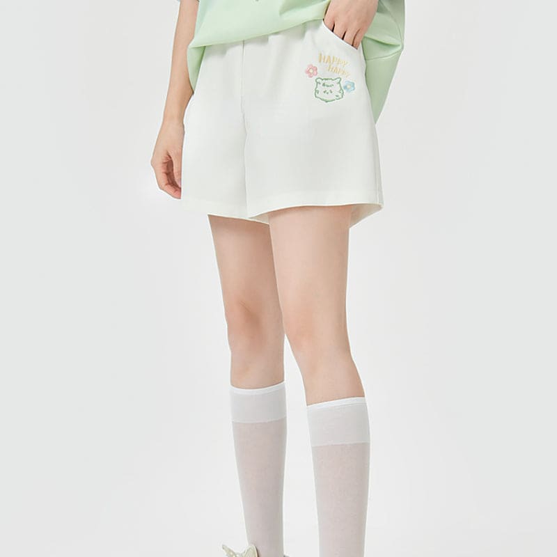 Cute Spring White Bear Shorts ON634