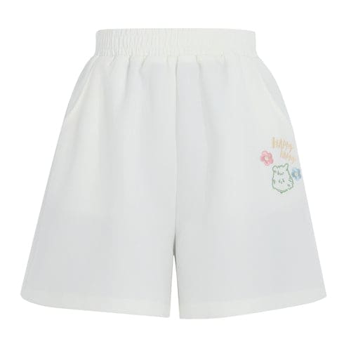 Cute Spring White Bear Shorts ON634 - S / white