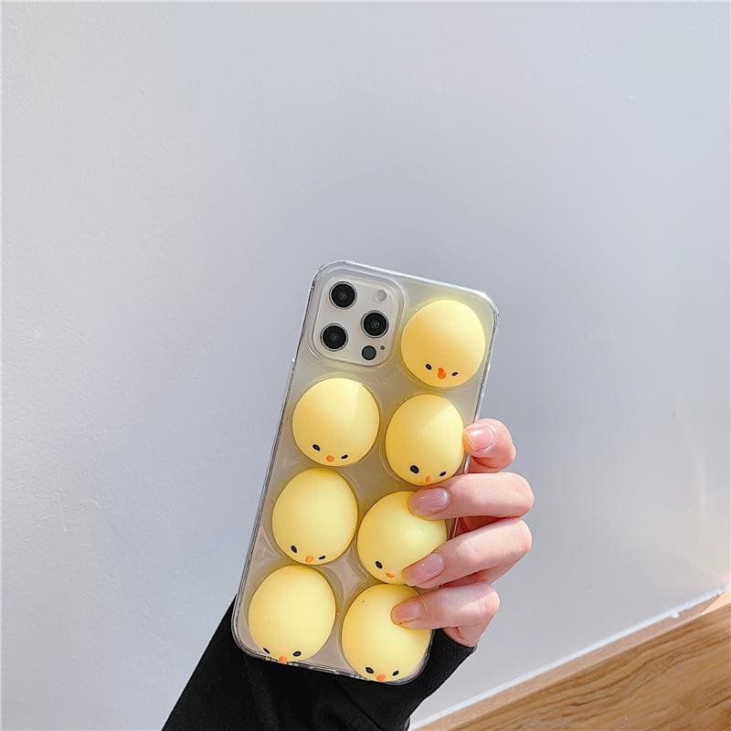 Cute Squishy Chick Phone Case for iphone7/7plus/8/8P/X/XS/XR/XS Max/11/11 pro/11 pro max/12/12pro/12mini/12pro max MM1625 - KawaiiMoriStore