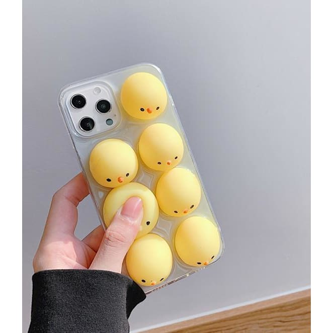 Cute Squishy Chick Phone Case for iphone7/7plus/8/8P/X/XS/XR/XS Max/11/11 pro/11 pro max/12/12pro/12mini/12pro max MM1625 - KawaiiMoriStore