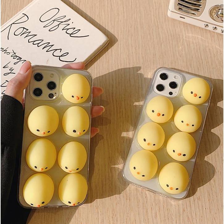 Cute Squishy Chick Phone Case for iphone7/7plus/8/8P/X/XS/XR/XS Max/11/11 pro/11 pro max/12/12pro/12mini/12pro max MM1625 - KawaiiMoriStore