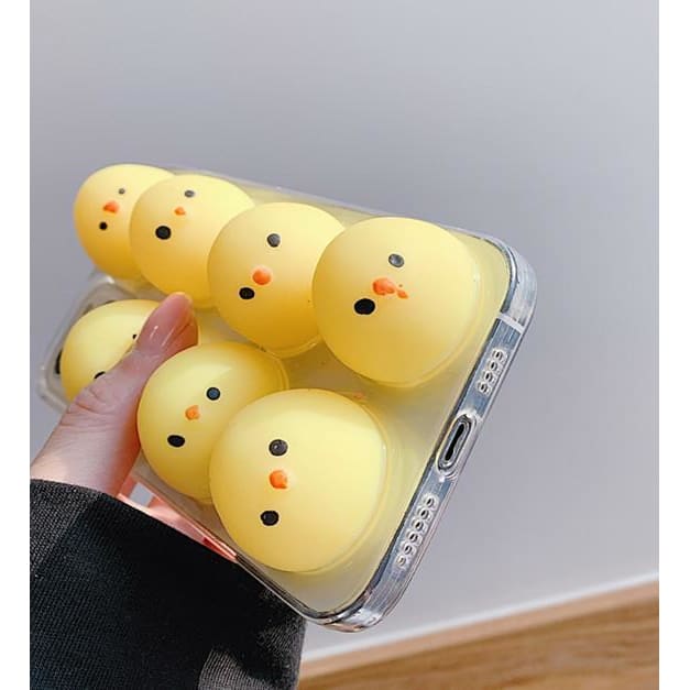 Cute Squishy Chick Phone Case for iphone7/7plus/8/8P/X/XS/XR/XS Max/11/11 pro/11 pro max/12/12pro/12mini/12pro max MM1625 - KawaiiMoriStore