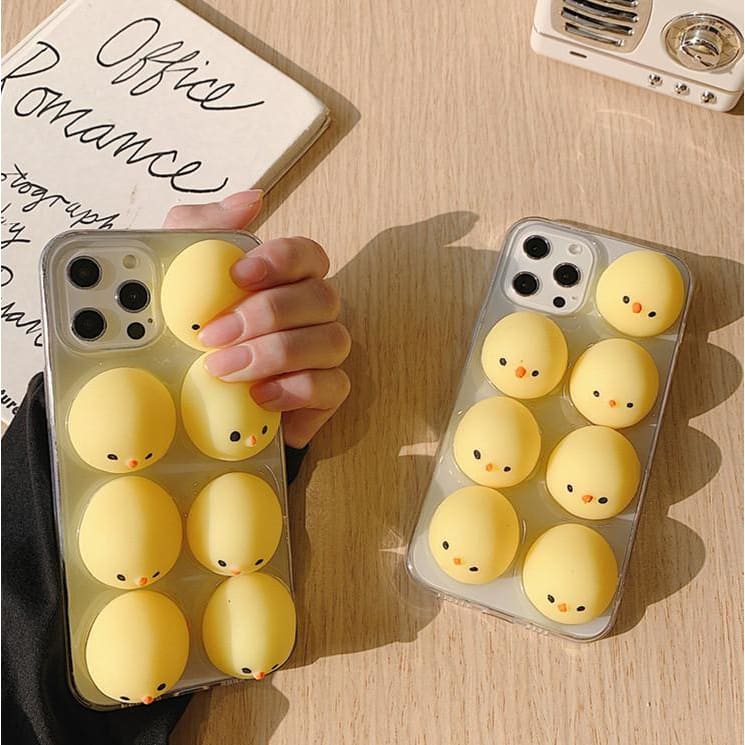 Cute Squishy Chick Phone Case for iphone7/7plus/8/8P/X/XS/XR/XS Max/11/11 pro/11 pro max/12/12pro/12mini/12pro max MM1625 - KawaiiMoriStore