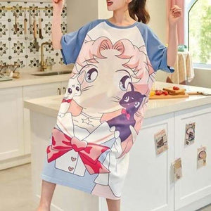 Cute Summer Sailor Moon Homewear Pajamas Dress MK16251 - 