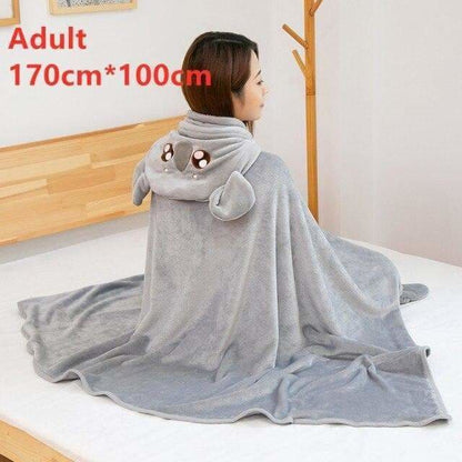 Cute Super Comfy Kawaii Animals Blanket Cape MM1708 - Cape