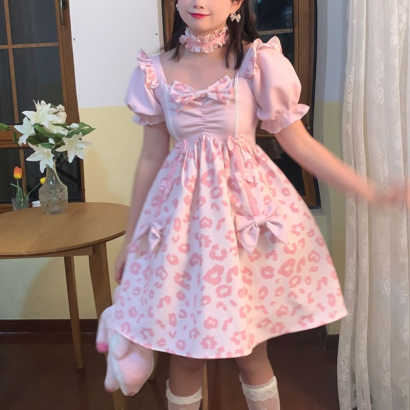 Cute Sweet Cool Black/Pink Lolita Dress MM1202 - KawaiiMoriStore