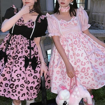 Cute Sweet Cool Black/Pink Lolita Dress MM1202 - KawaiiMoriStore