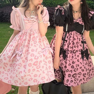 Cute Sweet Cool Black/Pink Lolita Dress MM1202 - KawaiiMoriStore