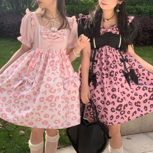 Cute Sweet Cool Black/Pink Lolita Dress MM1202 - KawaiiMoriStore