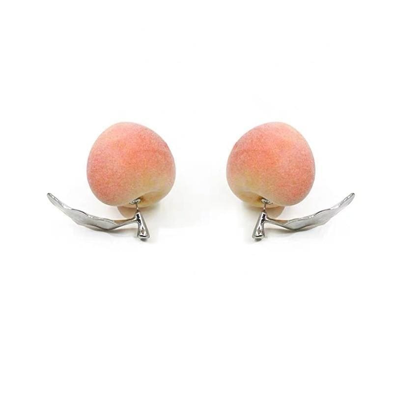 Cute Sweet Peach Exaggeration Stud Earrings MK15674 - KawaiiMoriStore