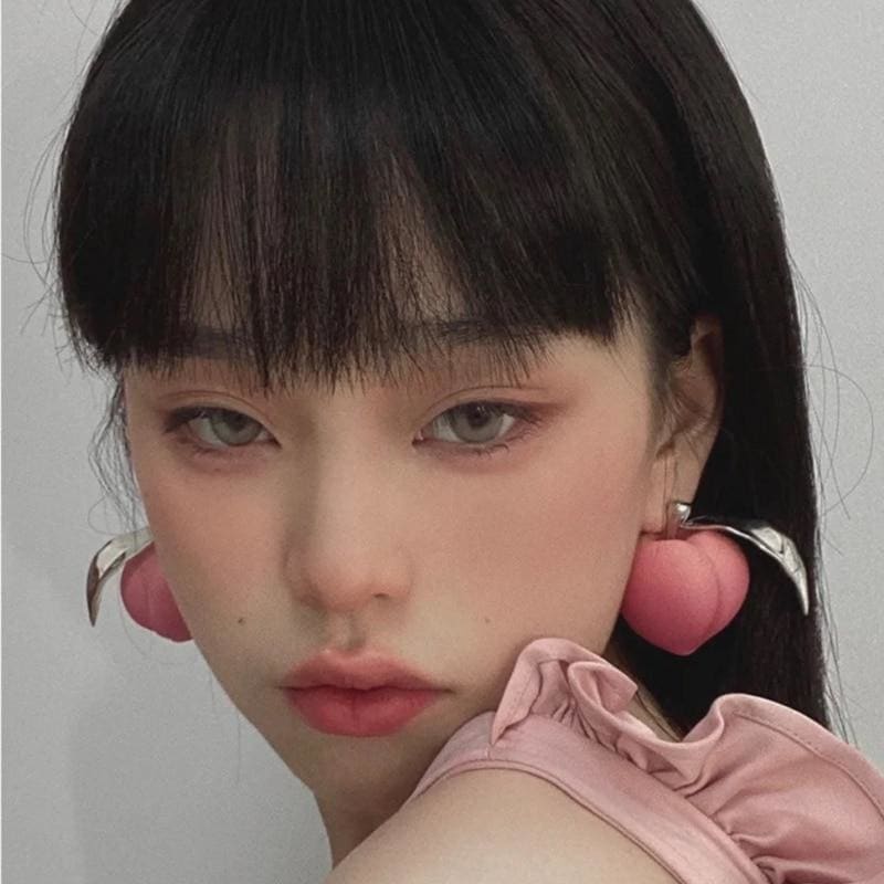 Cute Sweet Peach Exaggeration Stud Earrings MK15674 - KawaiiMoriStore