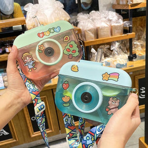 Cute Transparent Camera Shape Plastic Water Cup MM1281 - KawaiiMoriStore