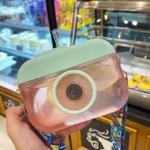 Cute Transparent Camera Shape Plastic Water Cup MM1281 - KawaiiMoriStore