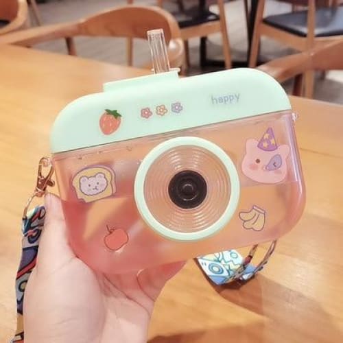 Cute Transparent Camera Shape Plastic Water Cup MM1281 - KawaiiMoriStore