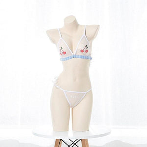 Cute Sexy Transparent Cherry Bra Panties Cosplay Lingerie Set MK15434 - KawaiiMoriStore