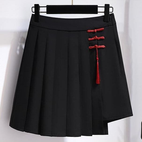 Cute Vintage Black Forest Print T-Shirt Pleated Skirt Set MK15896 - KawaiiMoriStore