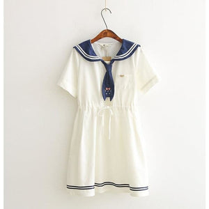 Cute White Sailor Kitty Dress MK16148 - Dress
