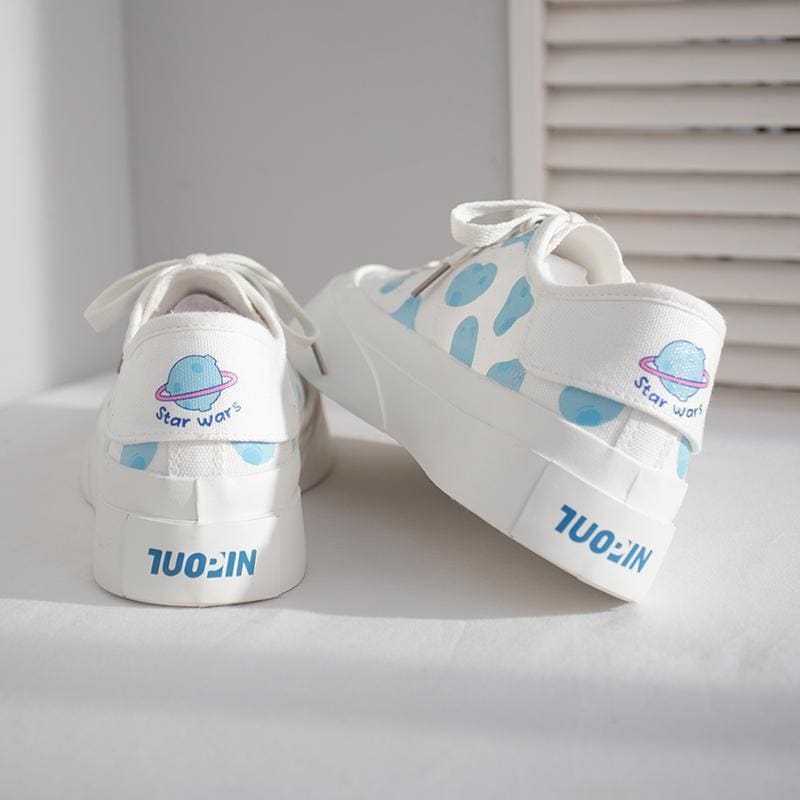 Cute White Star Wars Canvas Shoes MM1169 - KawaiiMoriStore