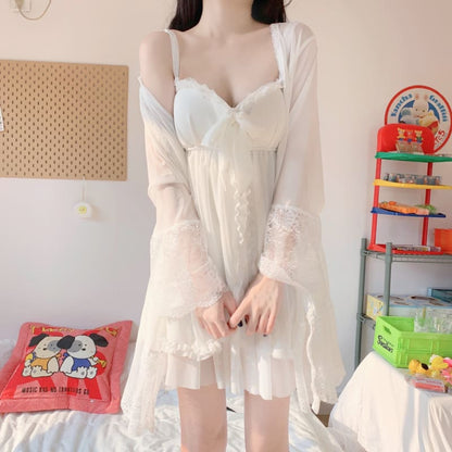 Cute White Summer Elegance Chiffon Dress MK15889 - KawaiiMoriStore