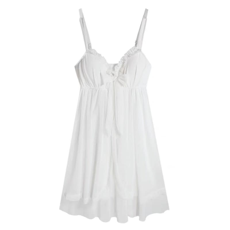 Cute White Summer Elegance Chiffon Dress MK15889 - KawaiiMoriStore