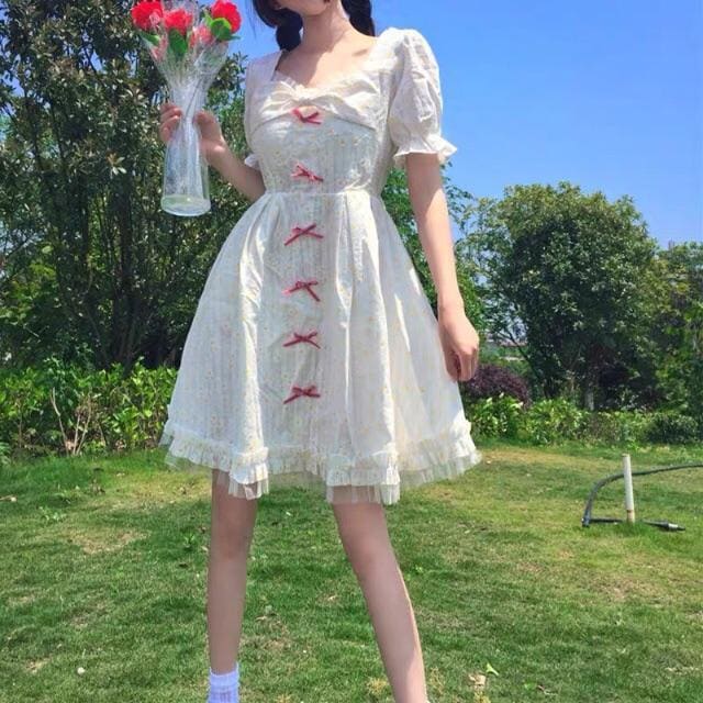 Daisy Kawaii Princess Short Sleeve Summer Dolly Dress - One 