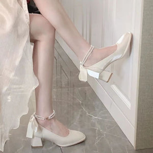Dance On The Bow Mary Jane Shoes - Lovesickdoe - shoes