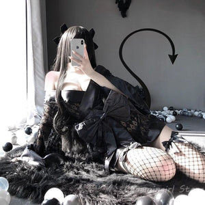 Sexy Dark Japanese Kimono Bathrobe Cosplay Lingerie MK166 - KawaiiMoriStore