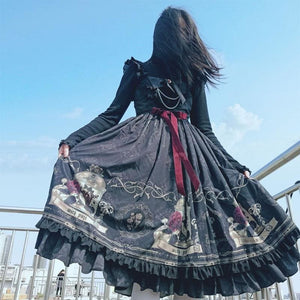 Dark Lolita Sling Dress MM0840 - KawaiiMoriStore