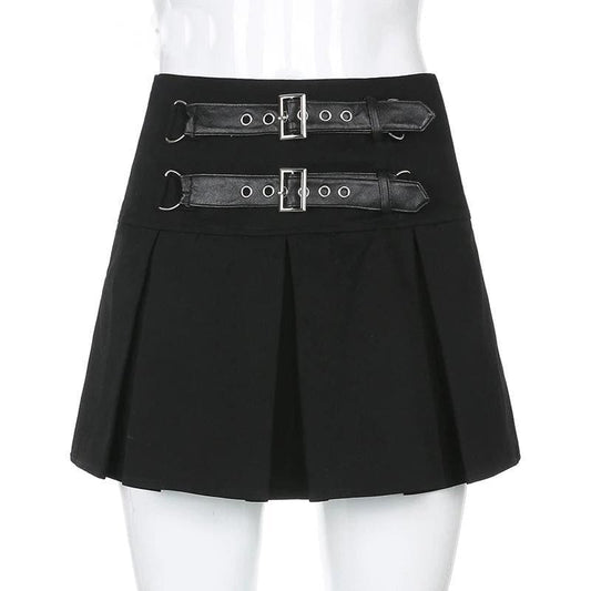 Dark Sexy Gothic Pleated Mini Skirt - skirt