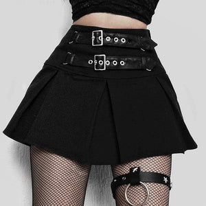 Dark Sexy Gothic Pleated Mini Skirt - skirt