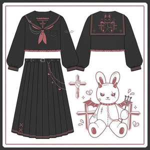 Devil Bunny Cute Japanese JK Uniform 2Pcs Set MM0731 - KawaiiMoriStore