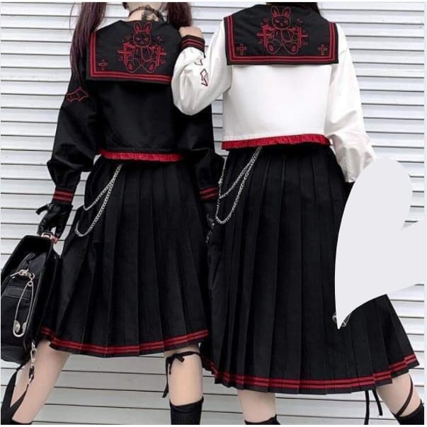 Devil Bunny Cute Japanese JK Uniform 2Pcs Set MM0731