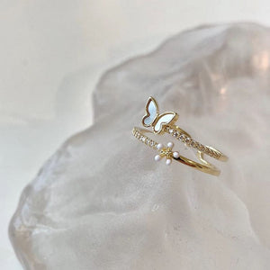 Diamond Butterfly Ring - A - rings