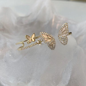 Diamond Butterfly Ring - A+B - rings