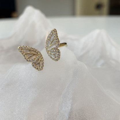 Diamond Butterfly Ring - rings