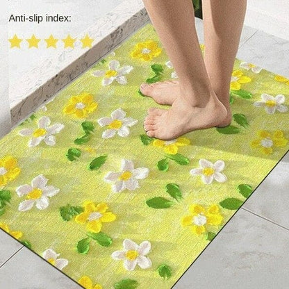 Diatom mud oil painting foot mat bathroom mat - mat