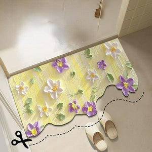 Diatom mud oil painting foot mat bathroom mat - Cream yellow