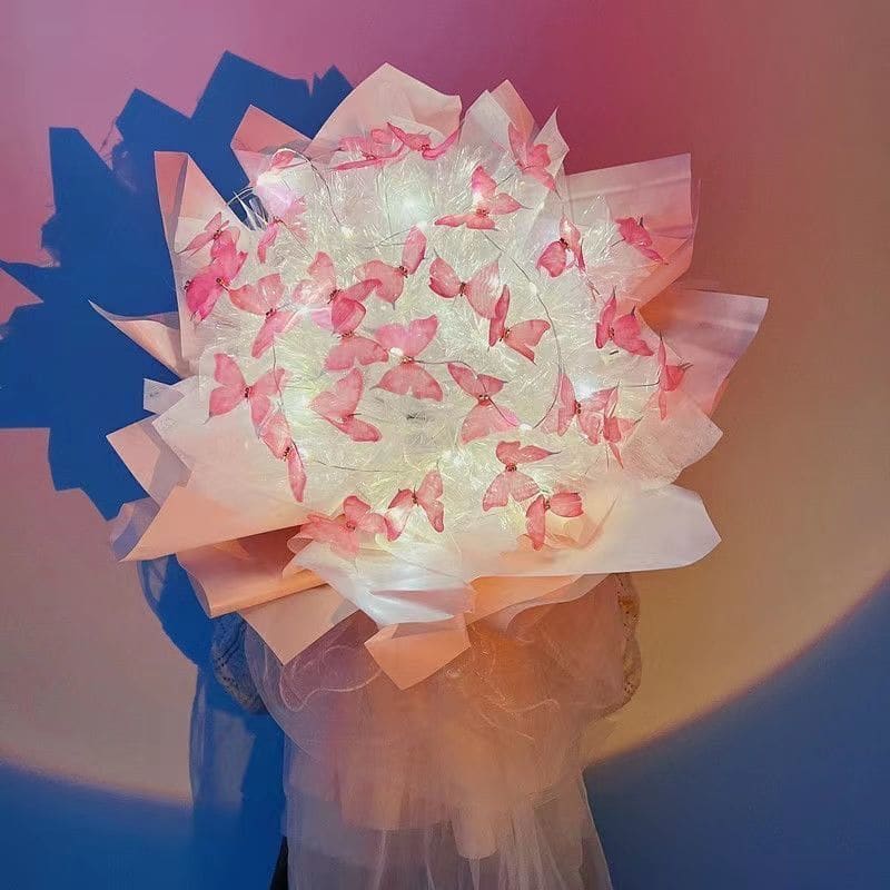 DIY Butterfly Wish you the best Flower Led Bouquet - Bouquet