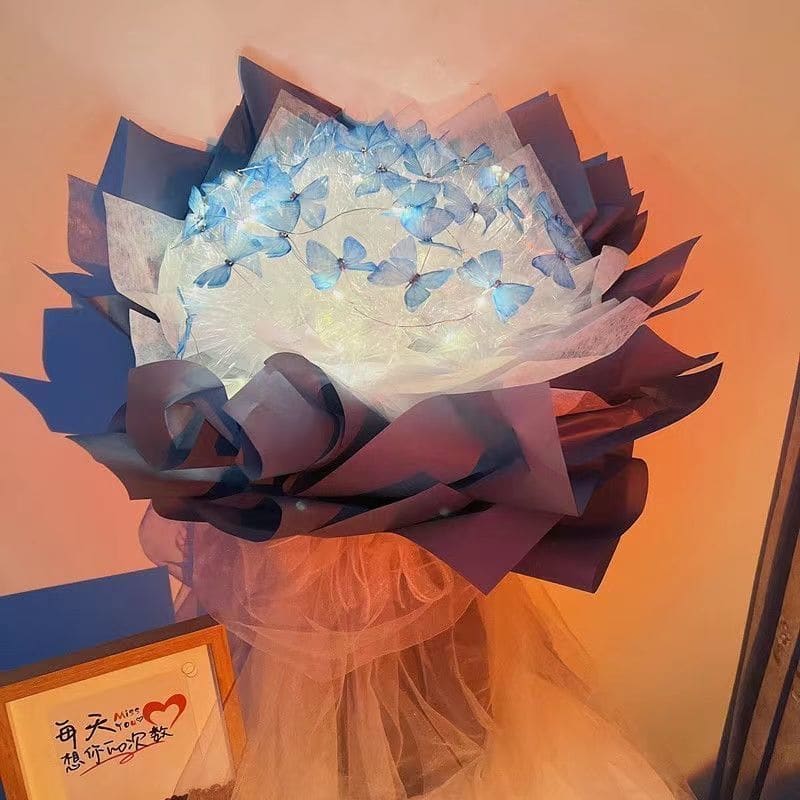 DIY Butterfly Wish you the best Flower Led Bouquet - Bouquet