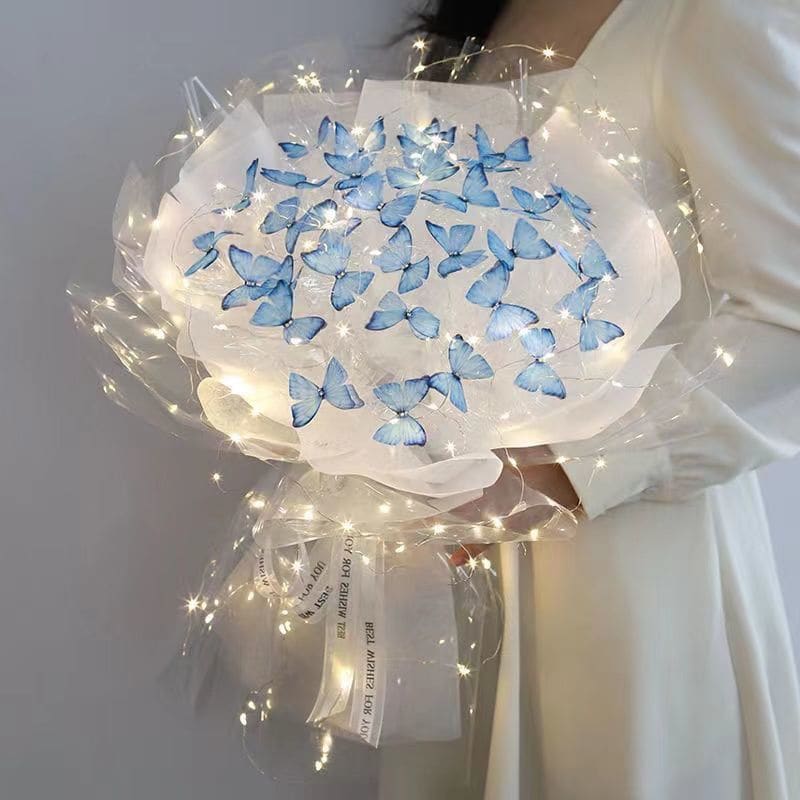 DIY Butterfly Wish you the best Flower Led Bouquet - Bouquet